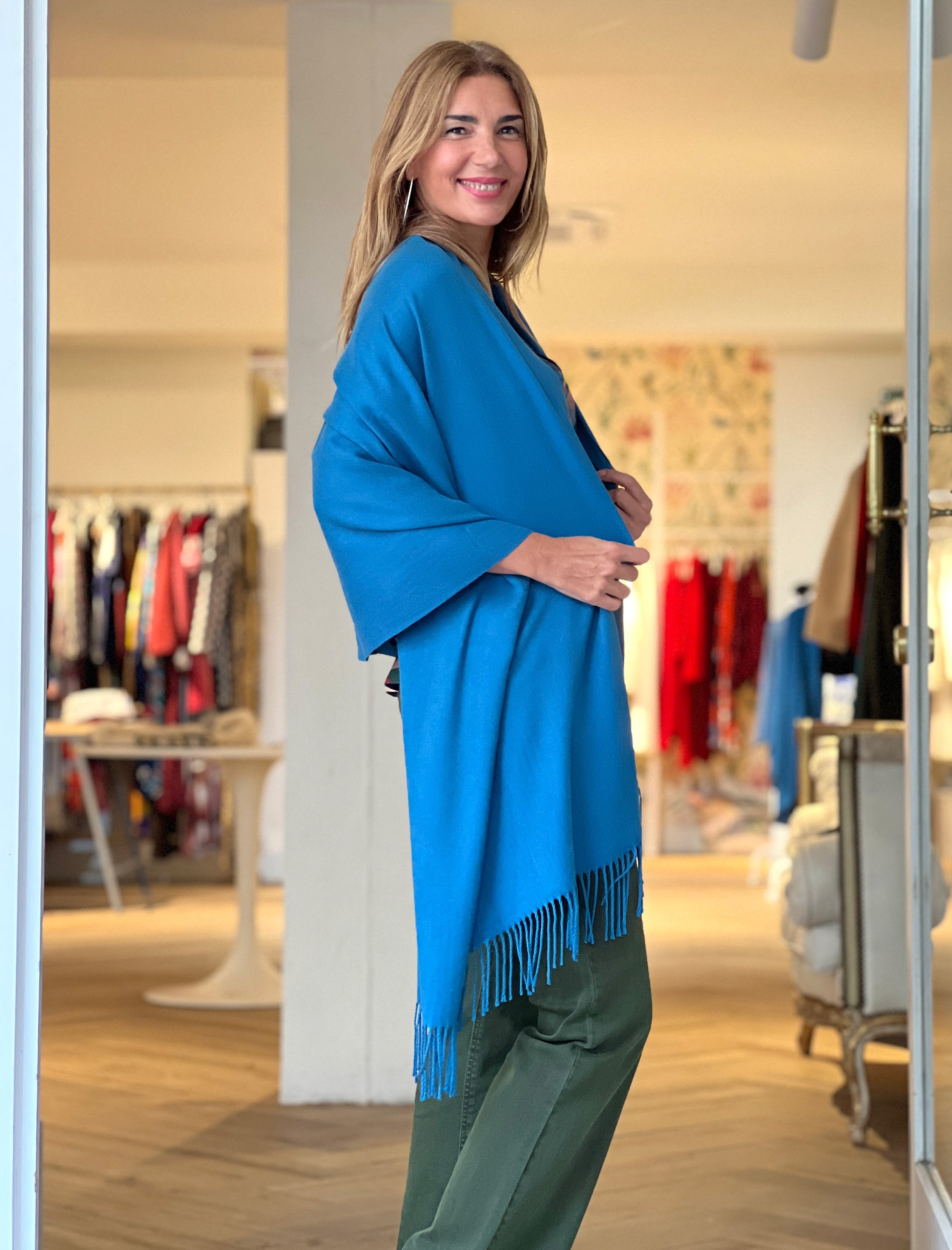 Foulard Cashemir Azul petróleo