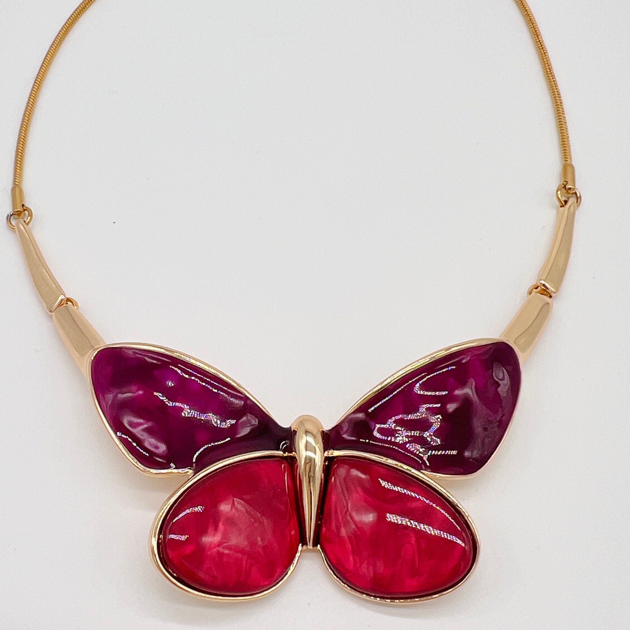 COLLAR MARIPOSA CHIC ROJO