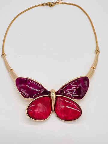 COLLAR MARIPOSA CHIC ROJO