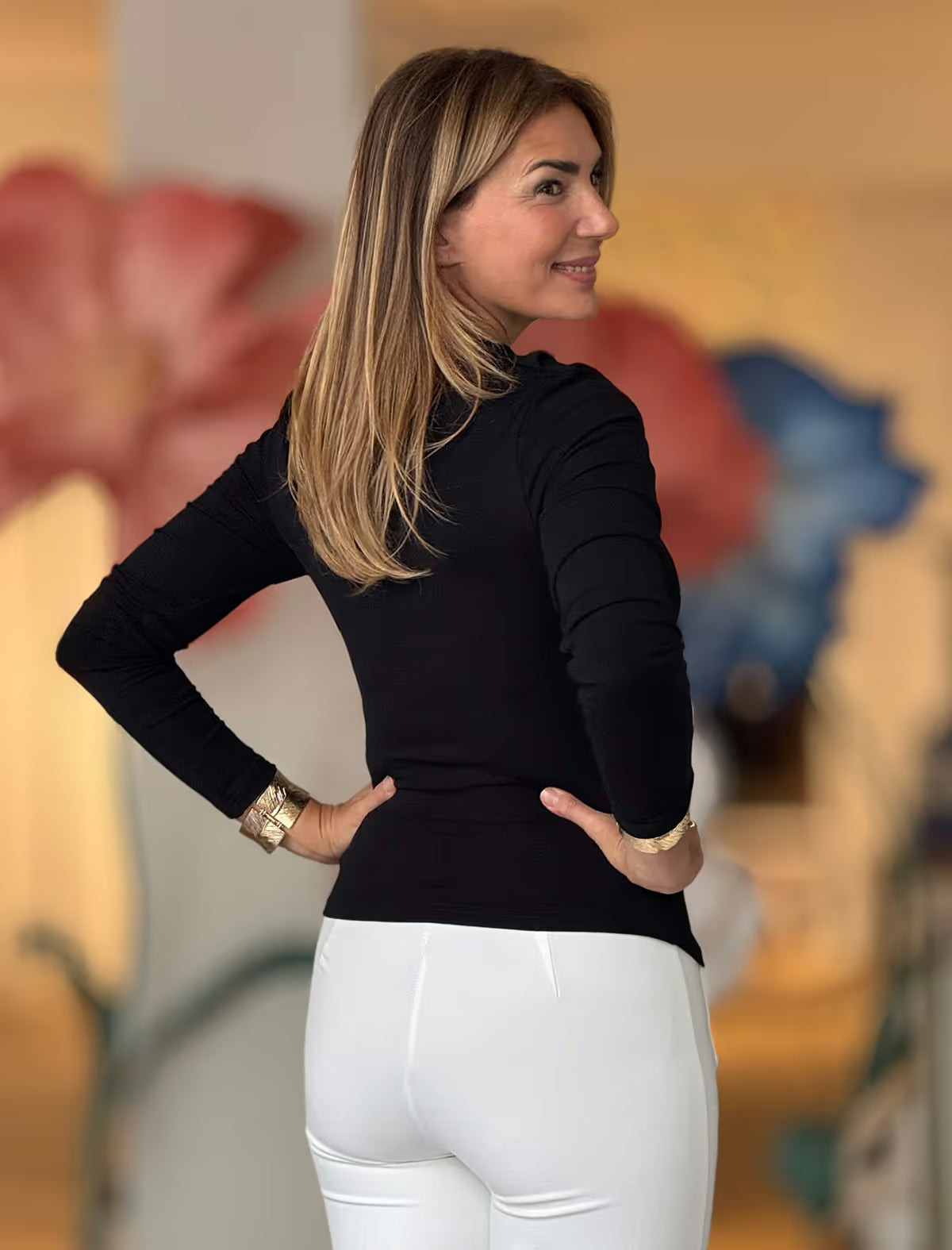 Cuerpo drapeado negro viscosa