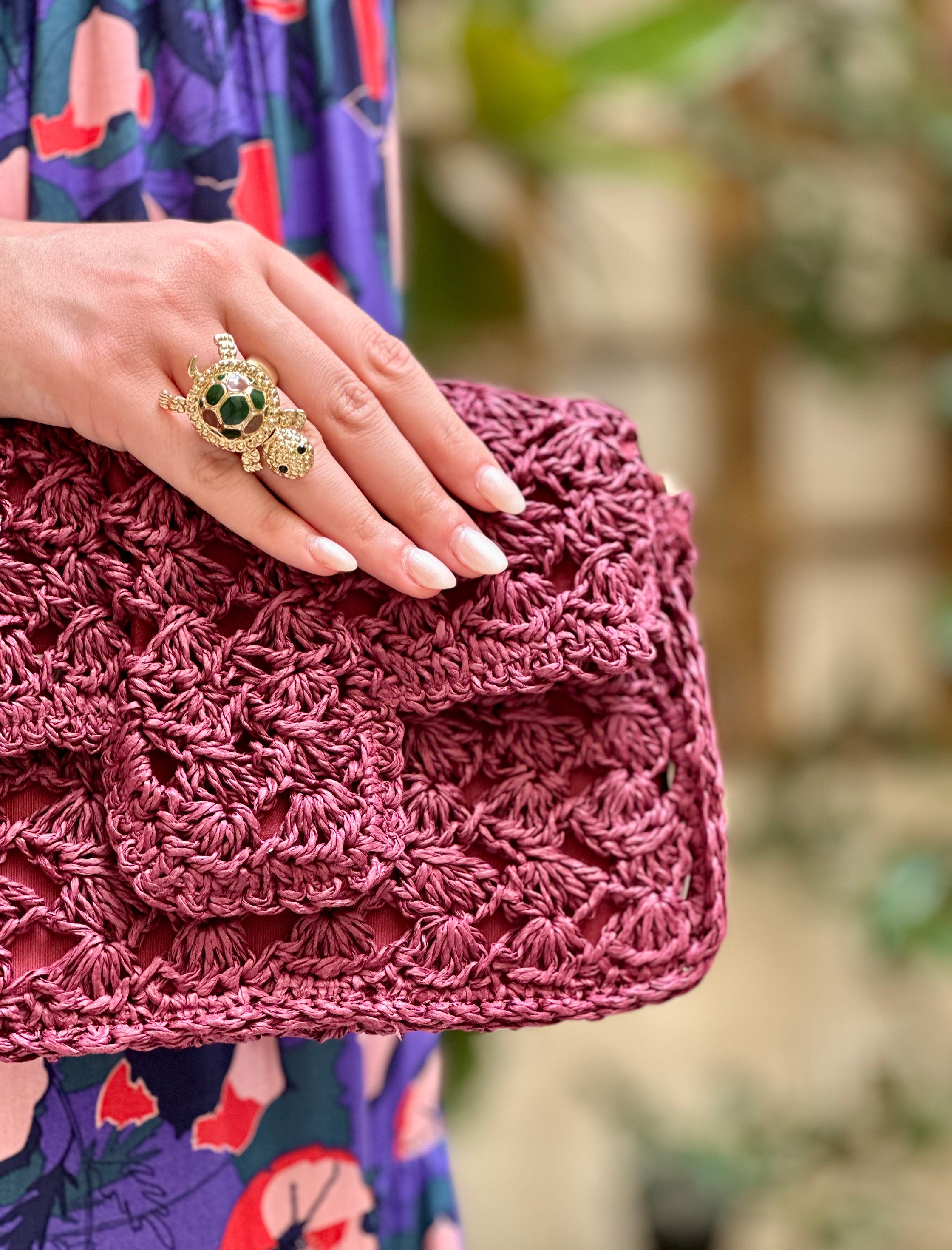 Bolso baguette crochet