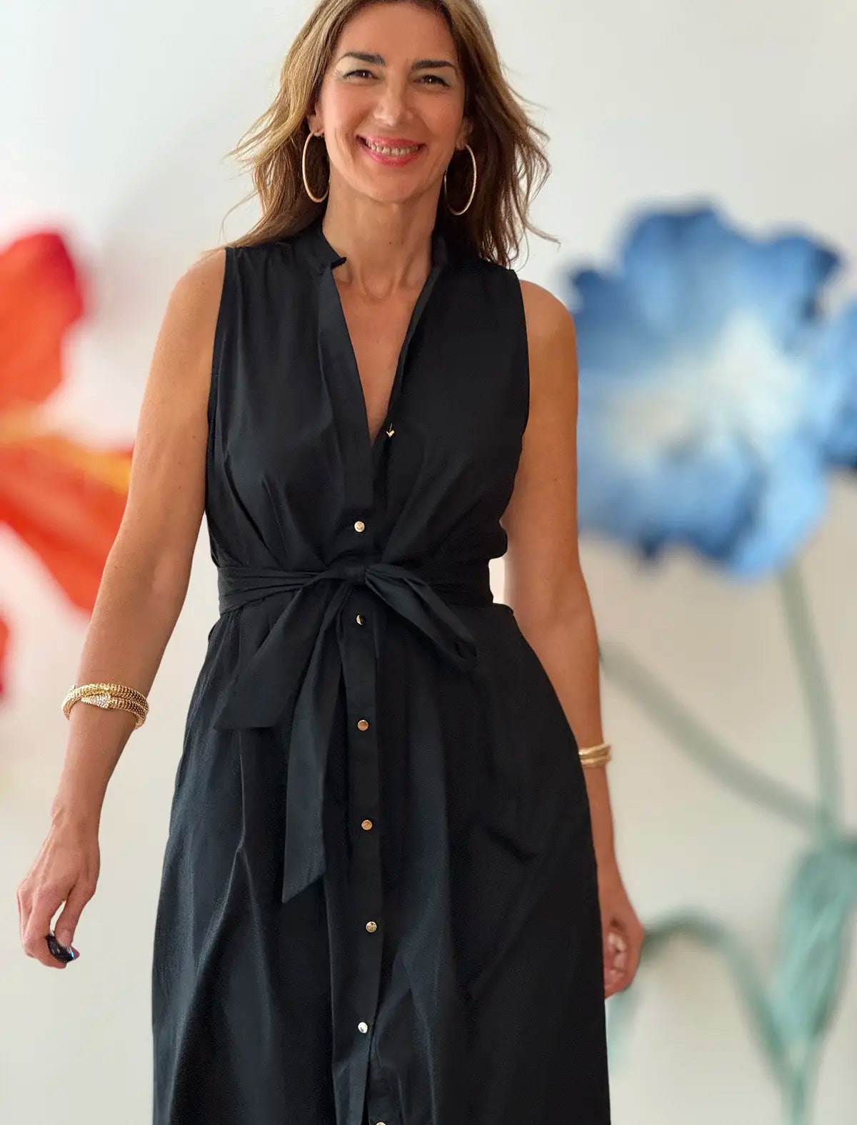 Vestido camisero negro Carolina