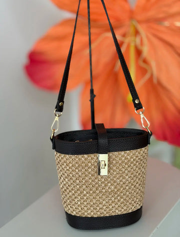 Bolso cesta natural chocolate