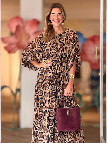 Vestido fluido animal print Diana