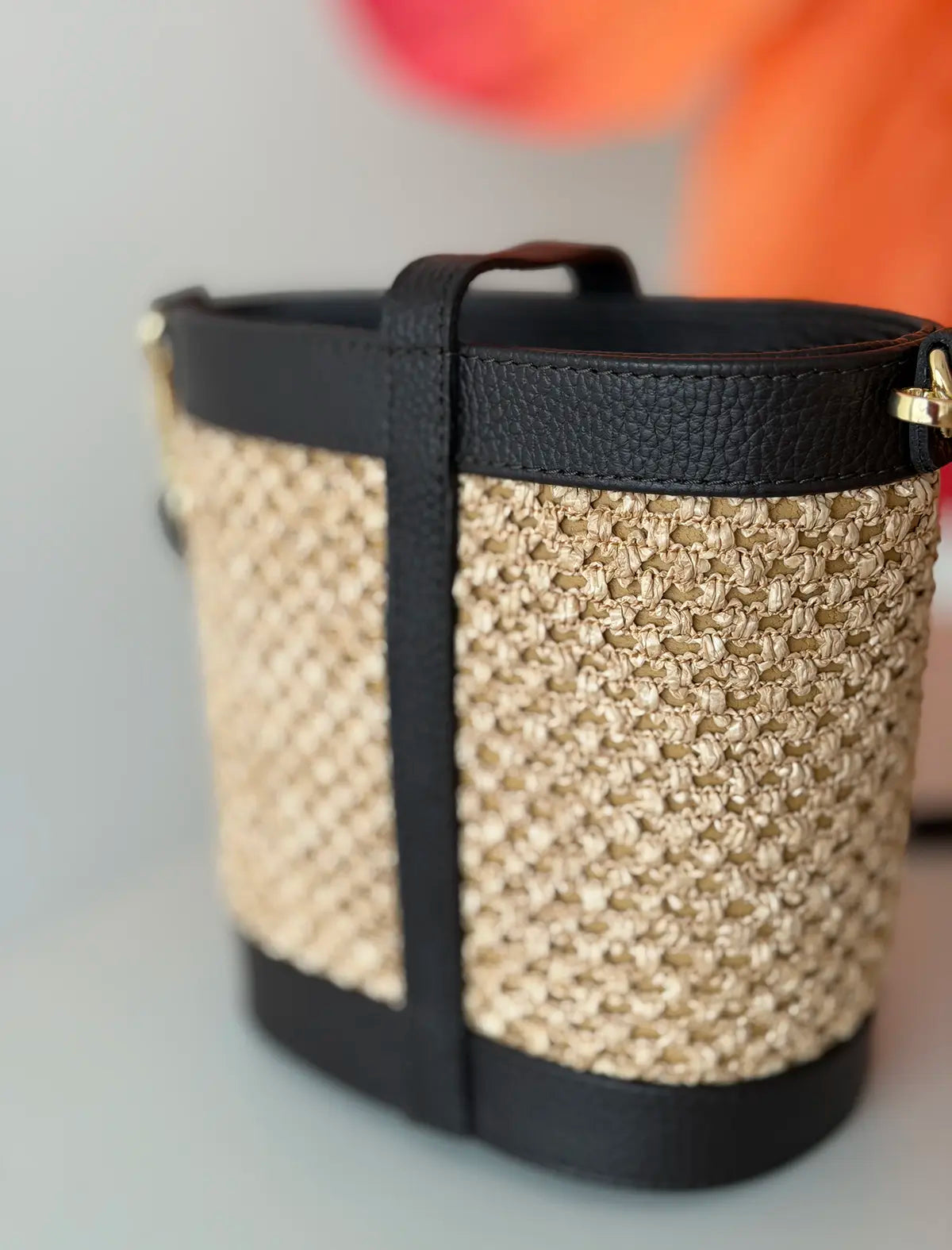 Bolso cesta natural chocolate