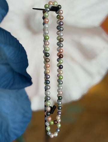 Collar de perlas verde