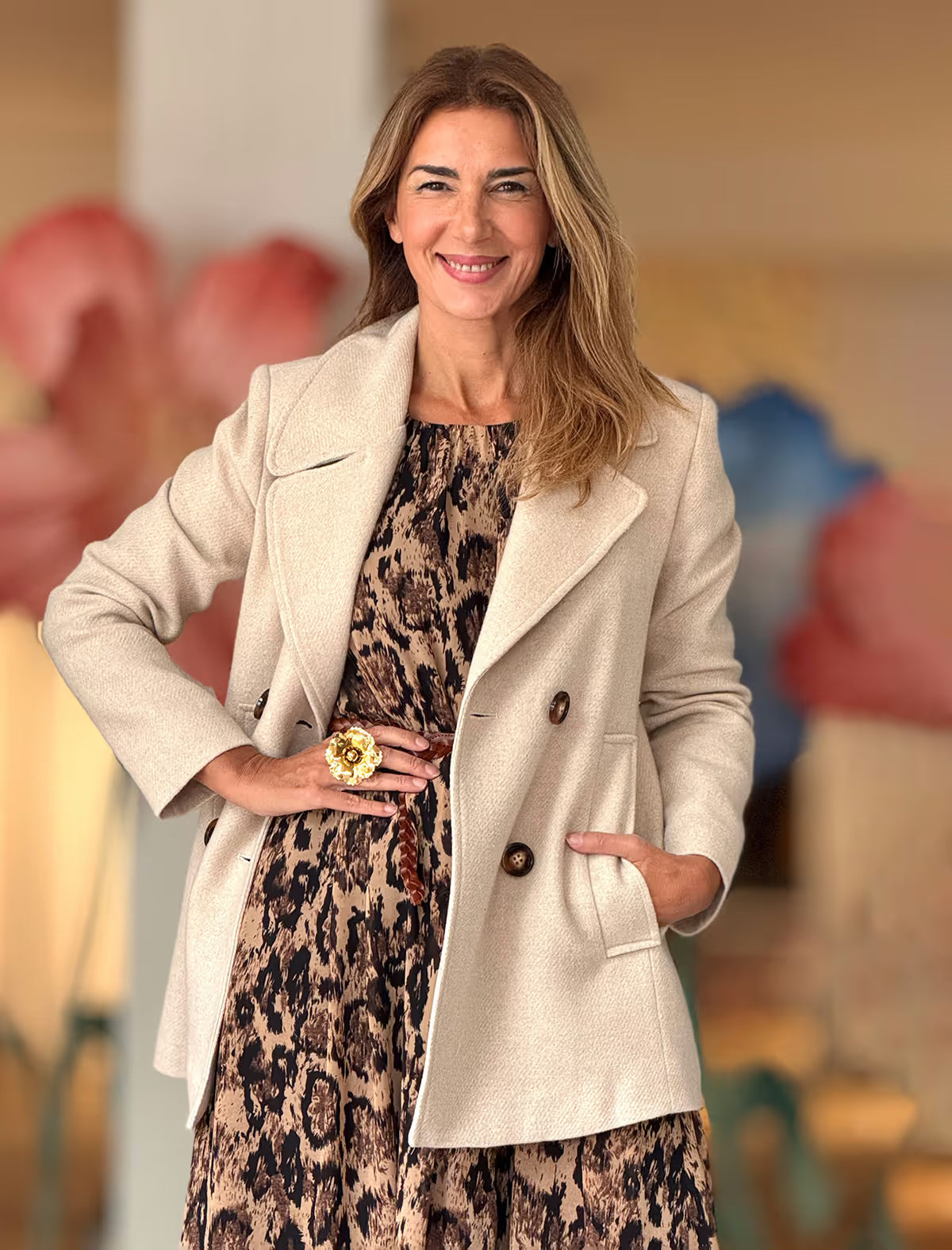 Vestido fluido animal print Diana