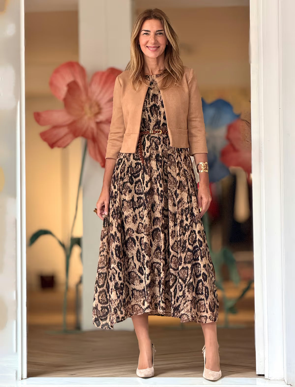 Vestido fluido animal print Diana