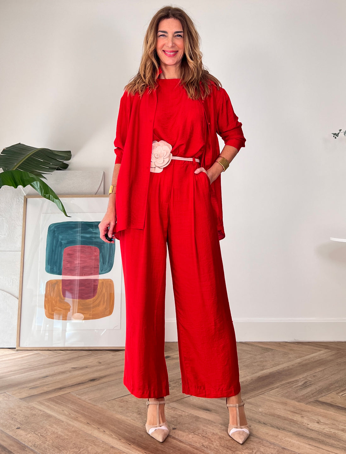 Pantalon Fluido Harper rojo