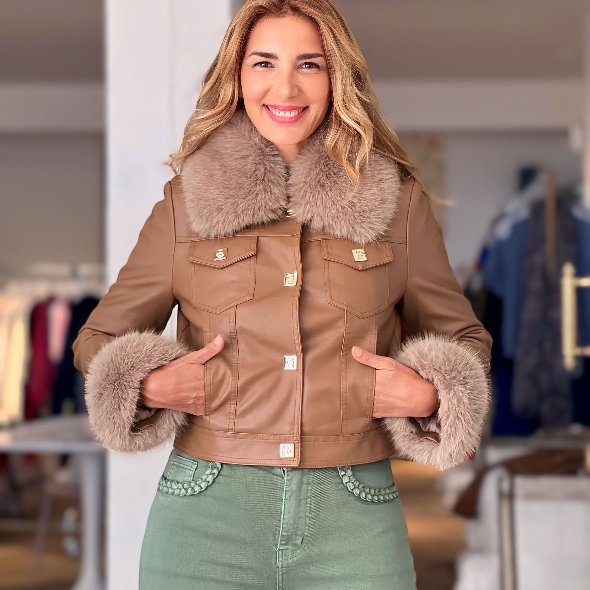 Chaqueta ideal desmontable camel