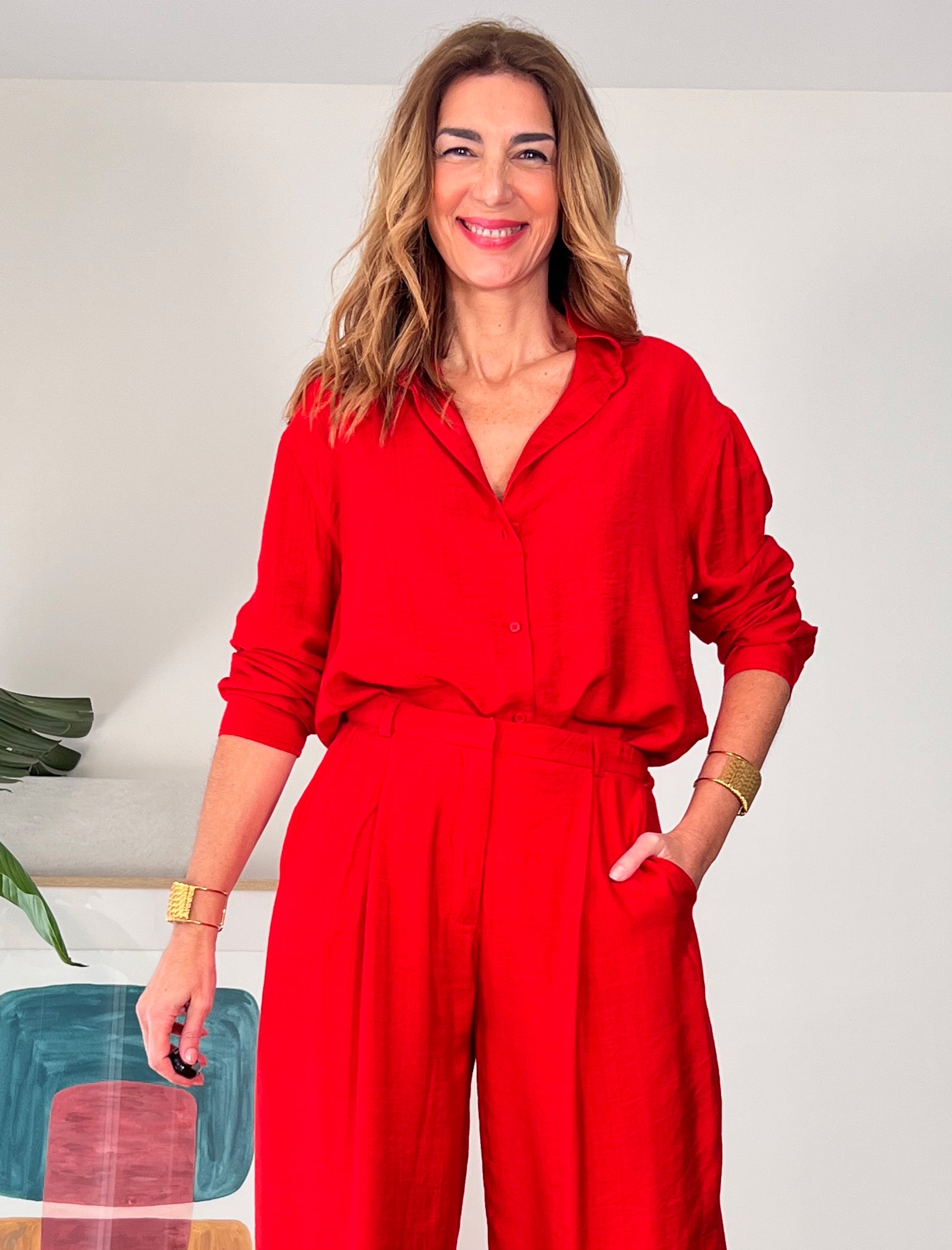 Camisa de viscosa Siloly rojo