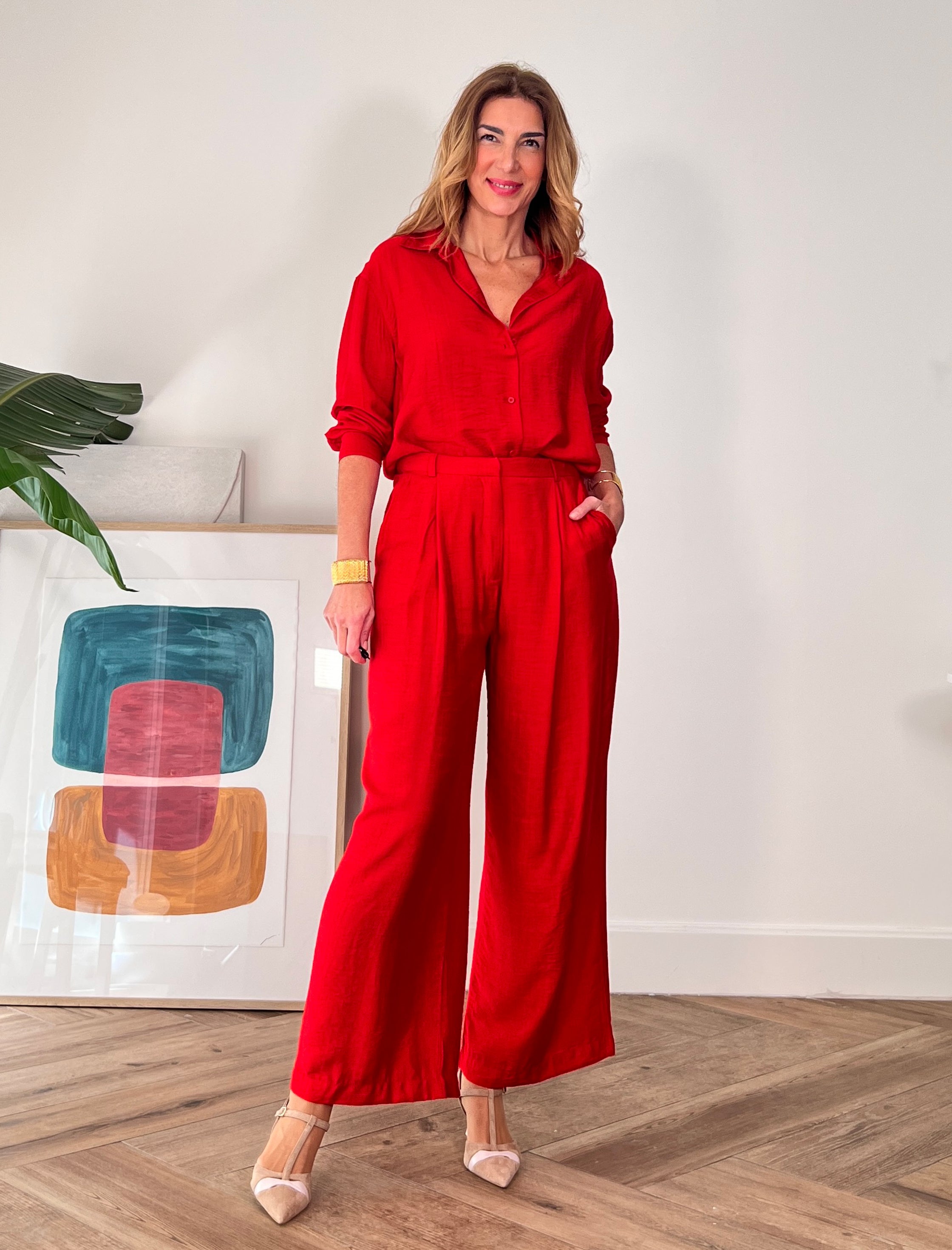 Camisa de viscosa Siloly rojo