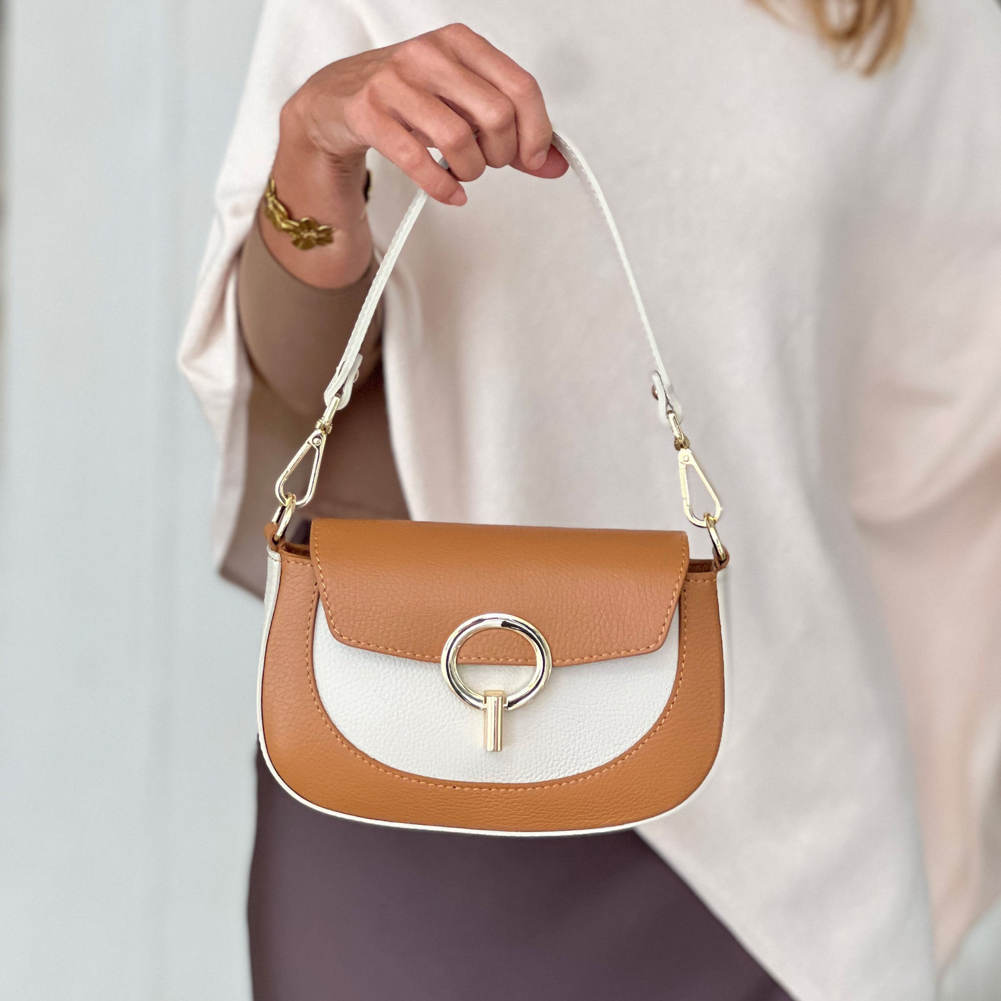 Bolso Alessandra beige/cuero