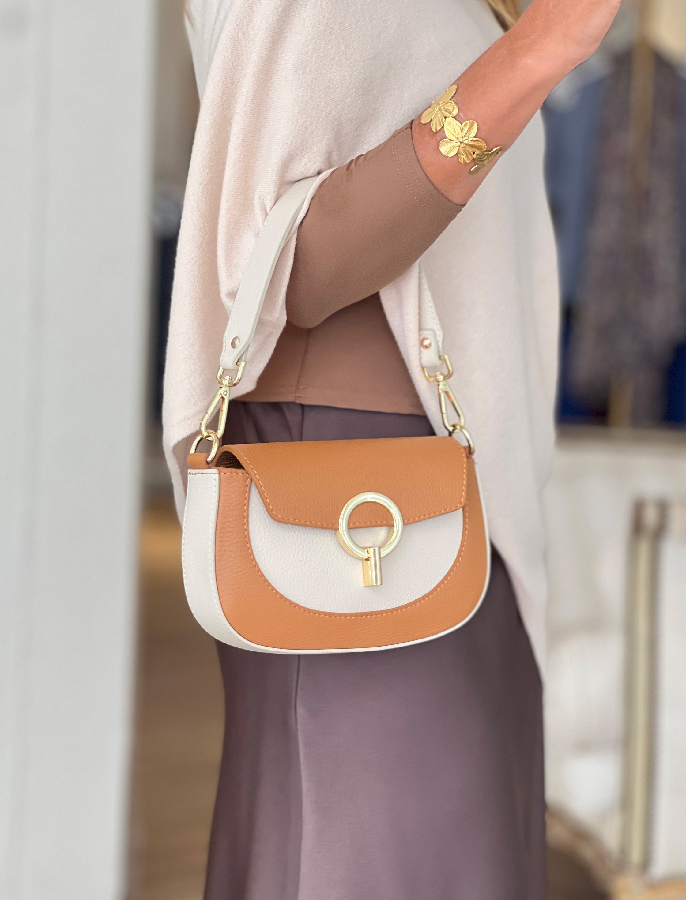 Bolso Alessandra beige/cuero