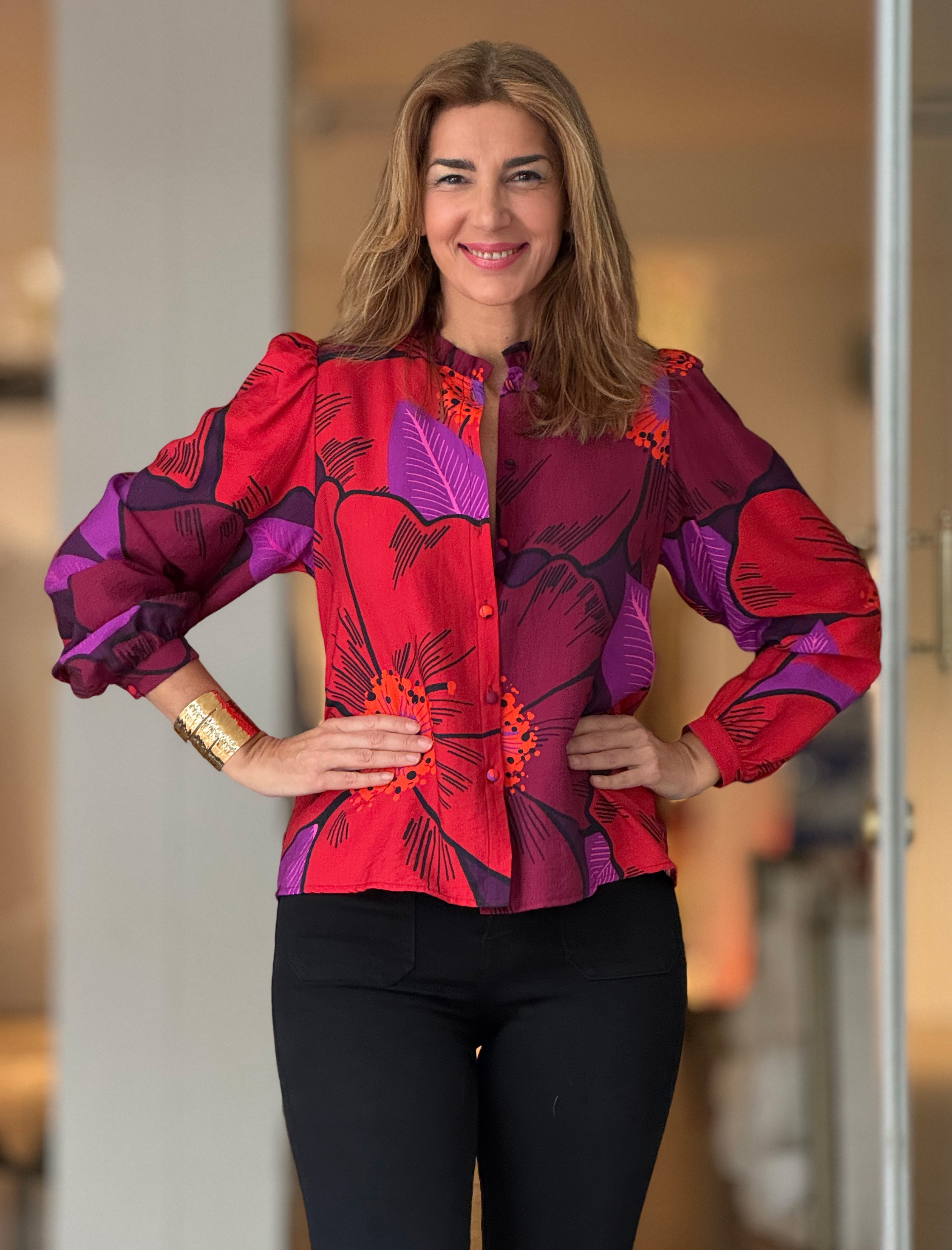 Camisa estampada fluida