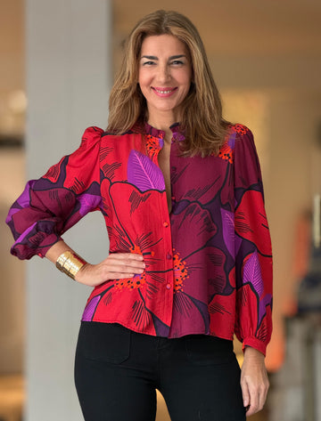 Camisa estampada fluida