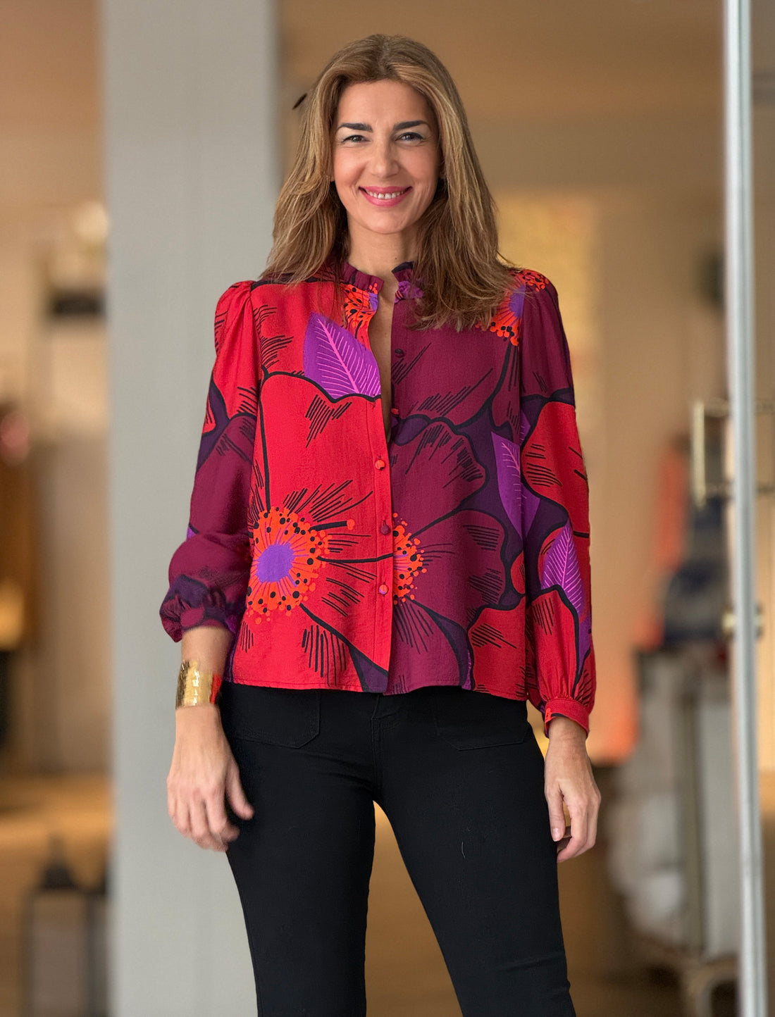 Camisa estampada fluida