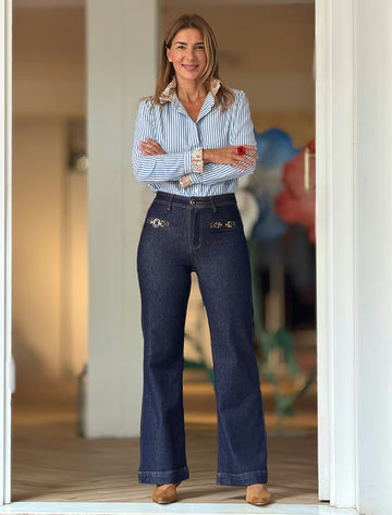 Special navy blue jeans