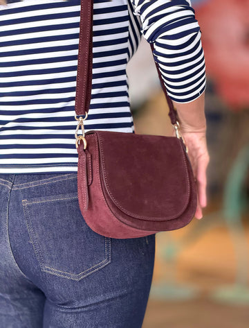 Bolso de hombro Lauren burdeos