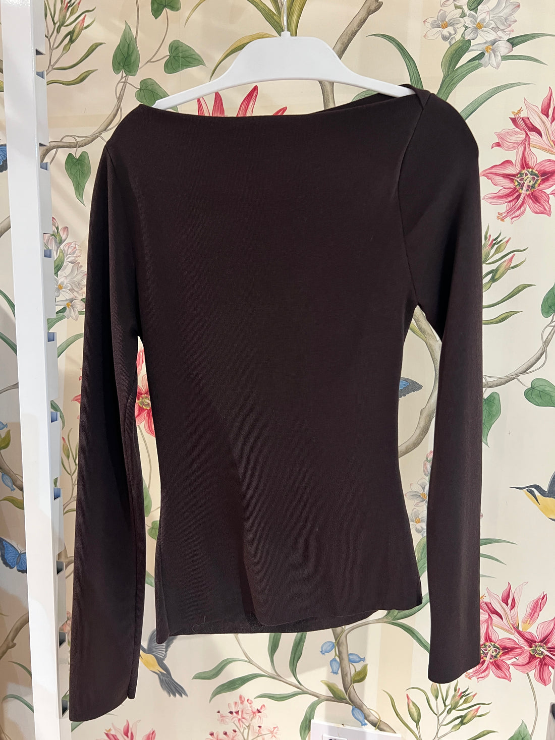 Jersey marrón pliegues chic