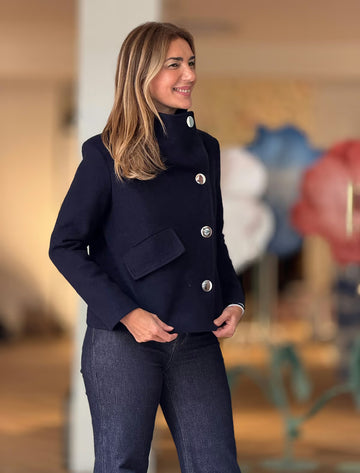 SUPERSOFT NAVY BUTTON JACKET