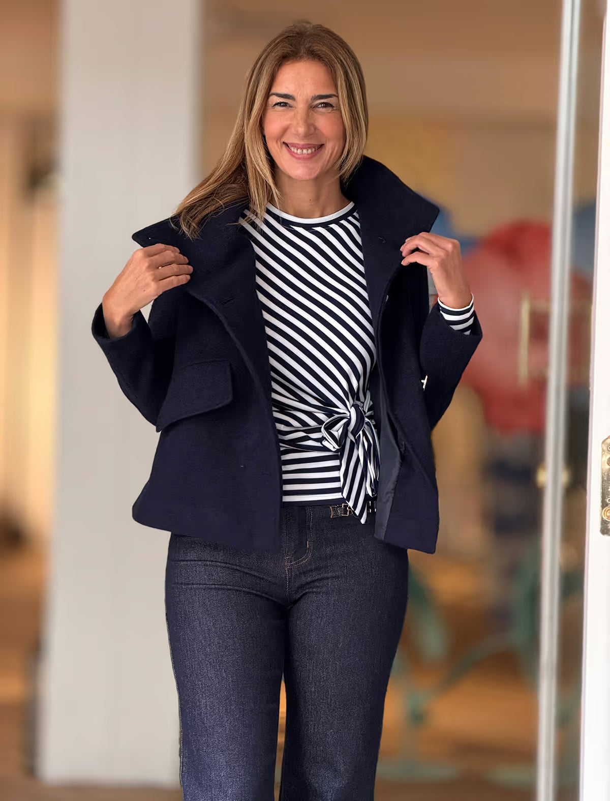 SUPERSOFT NAVY BUTTON JACKET