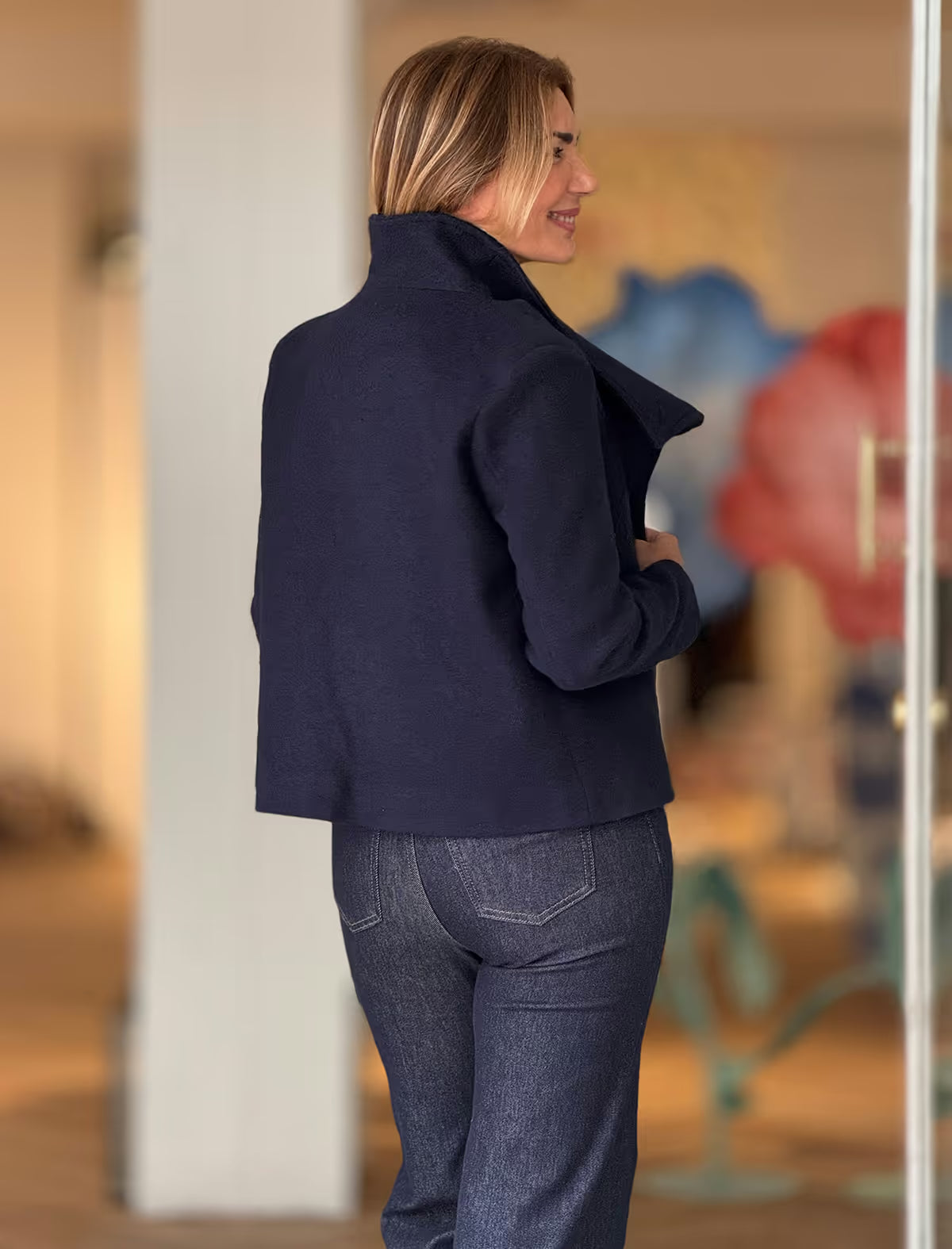 SUPERSOFT NAVY BUTTON JACKET