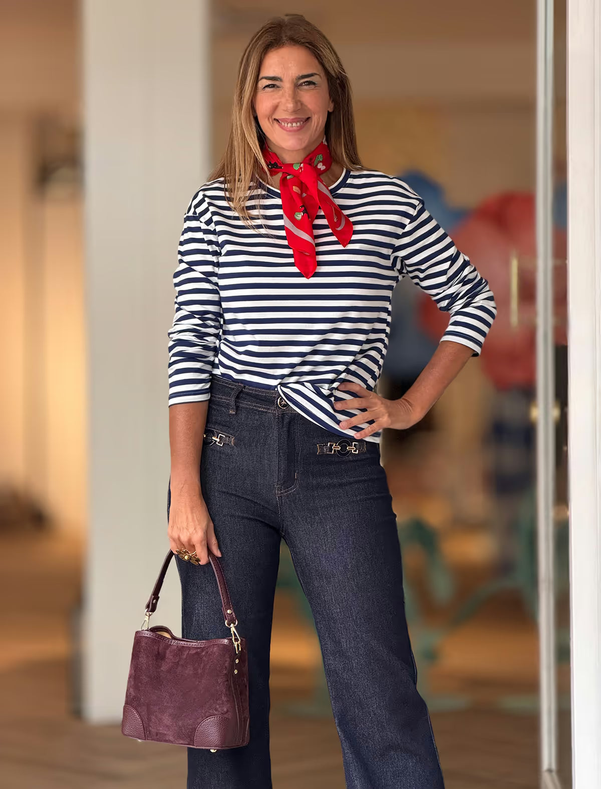 Special navy blue jeans