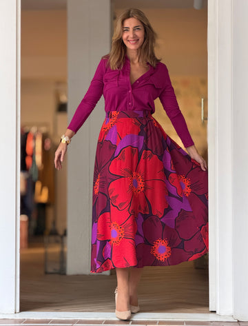 Falda estampada fluida