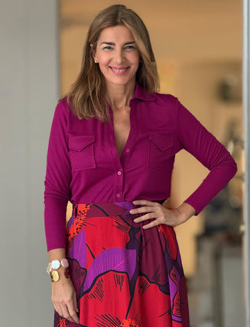 Camisa de viscosa para todo buganvilla