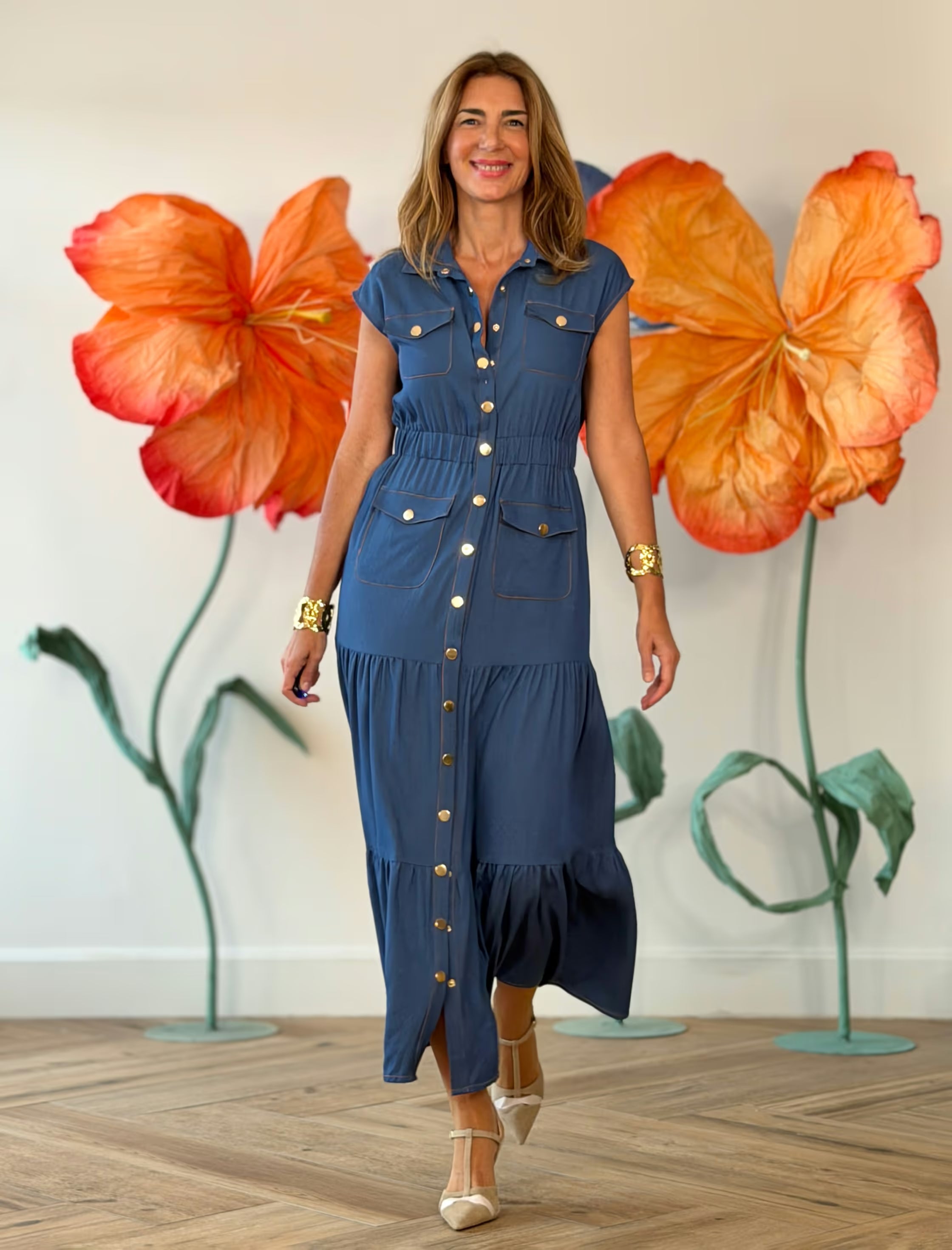 Vestido vaquero camisero chic