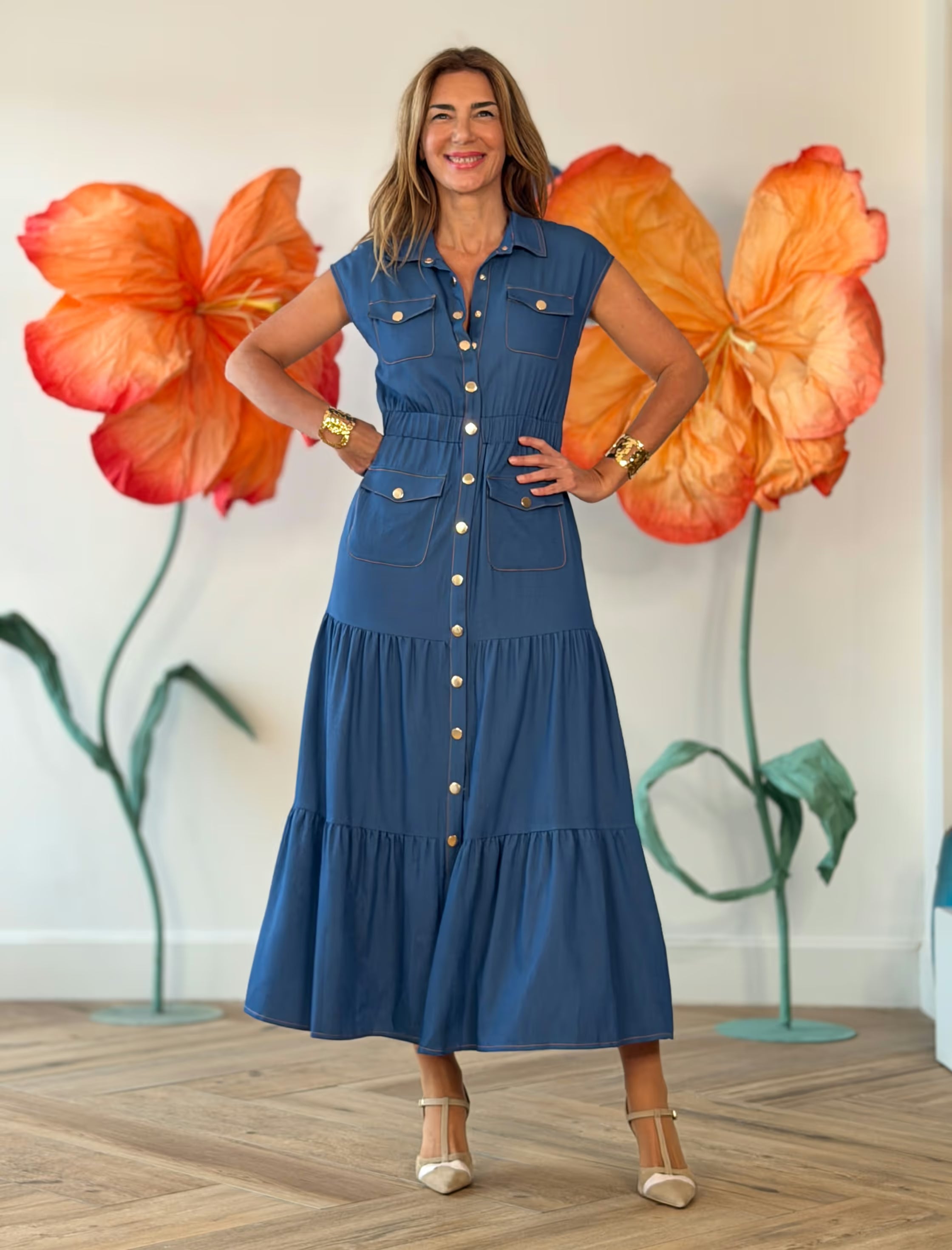Vestido vaquero camisero chic