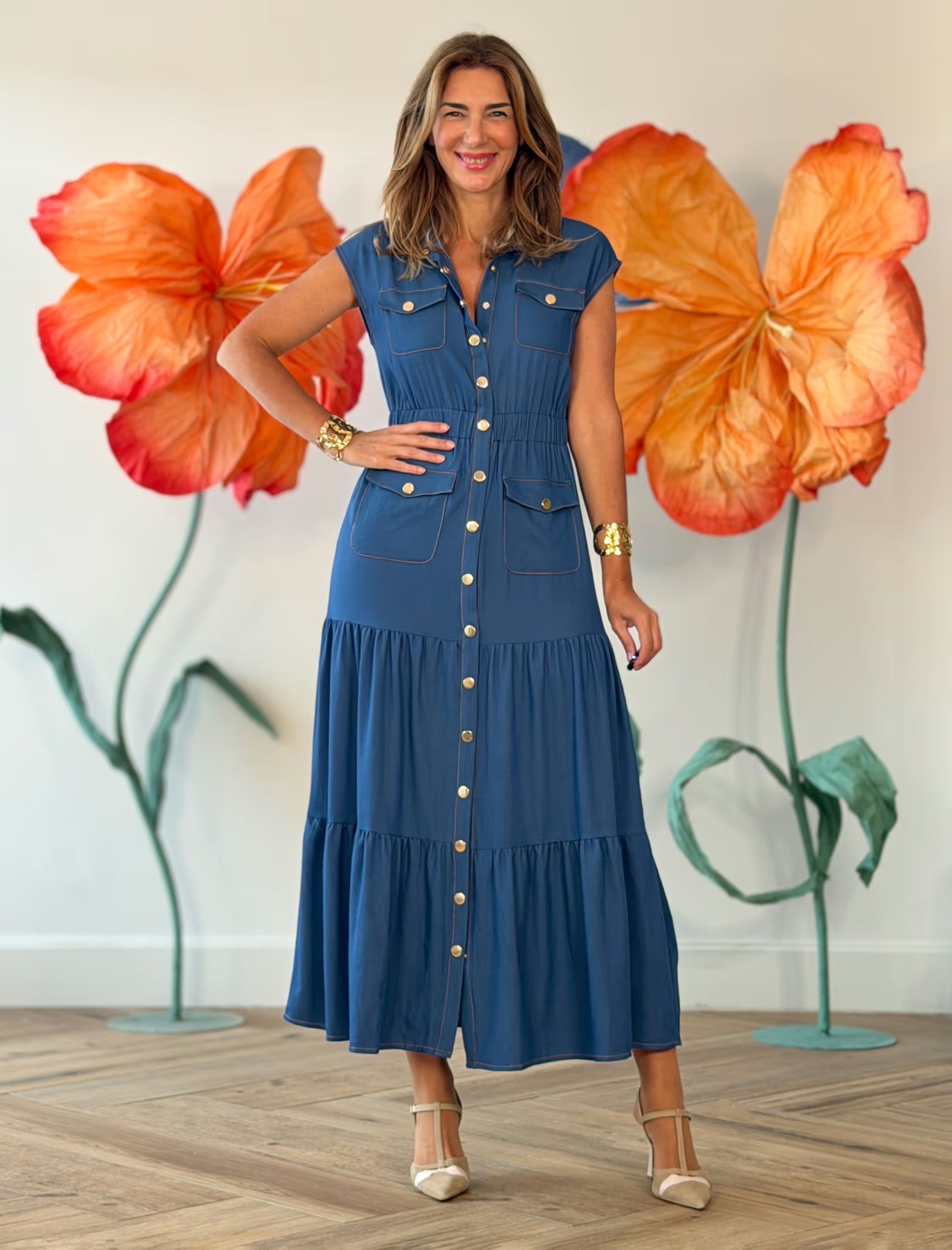 Vestido vaquero camisero chic