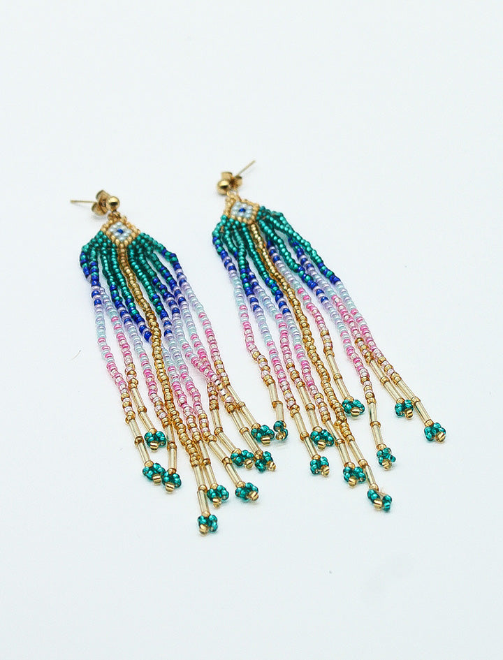 PENDIENTES BOHO ARTESANO VERDE