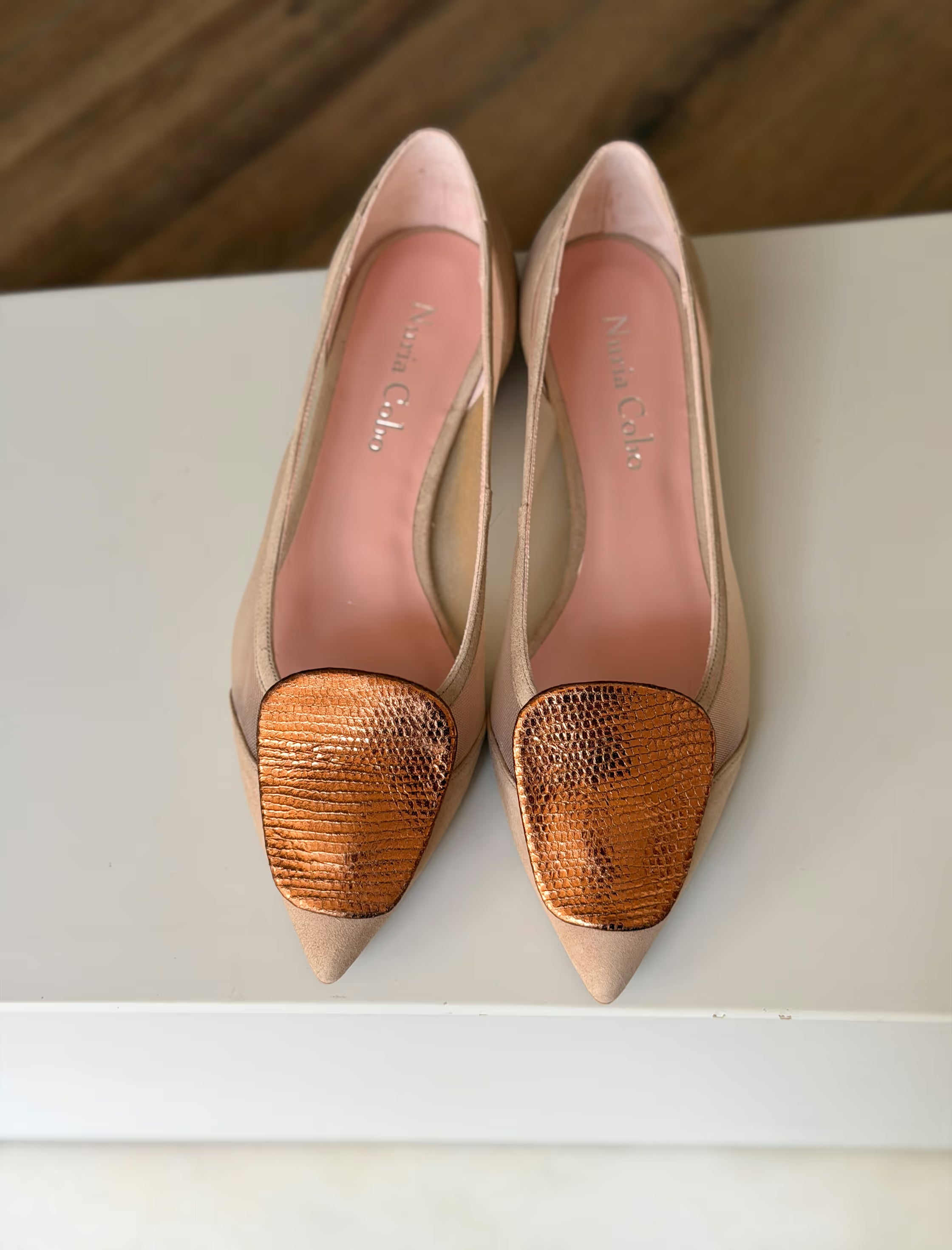 Bailarina de rejilla camel estilazo