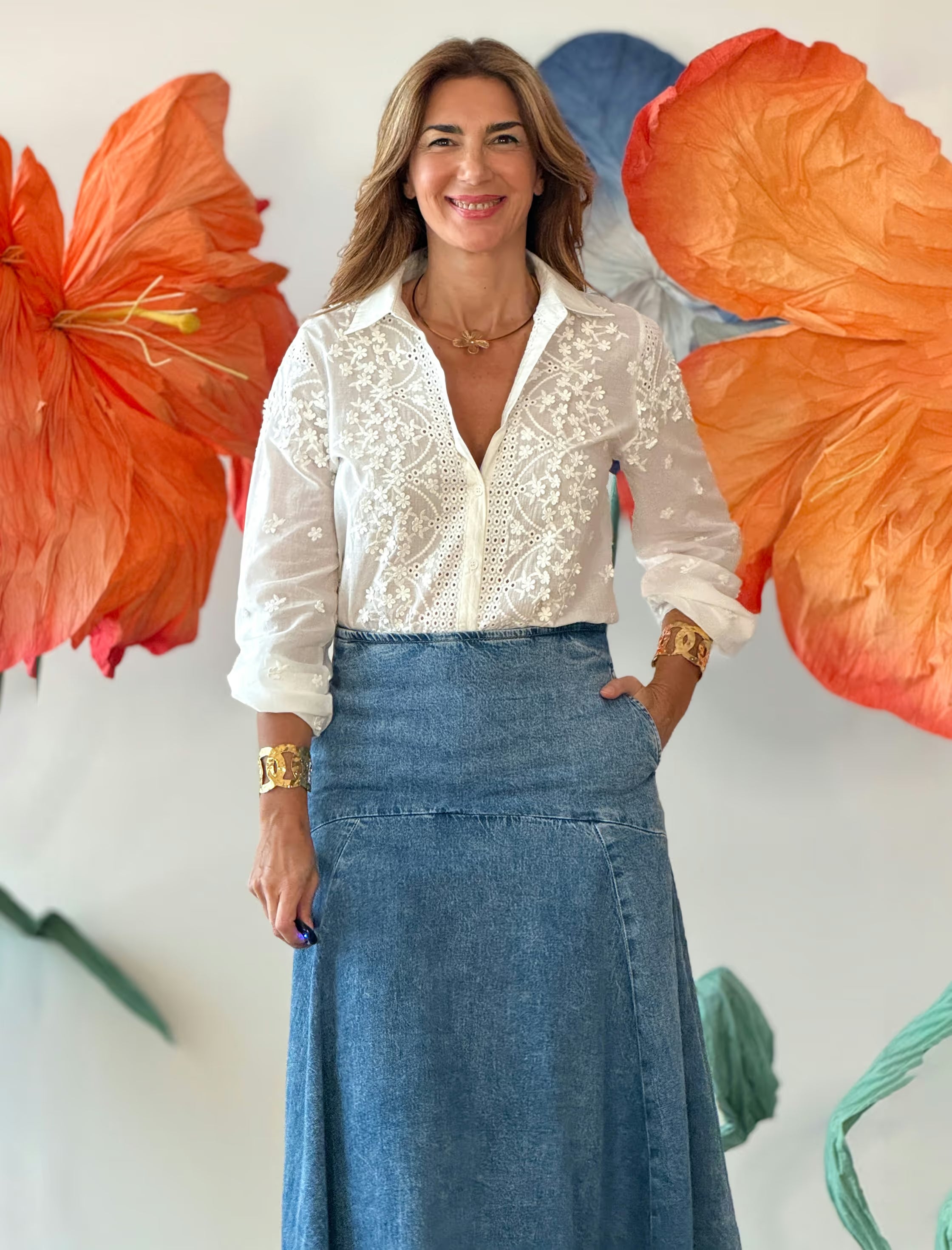 Falda vaquera capa chic