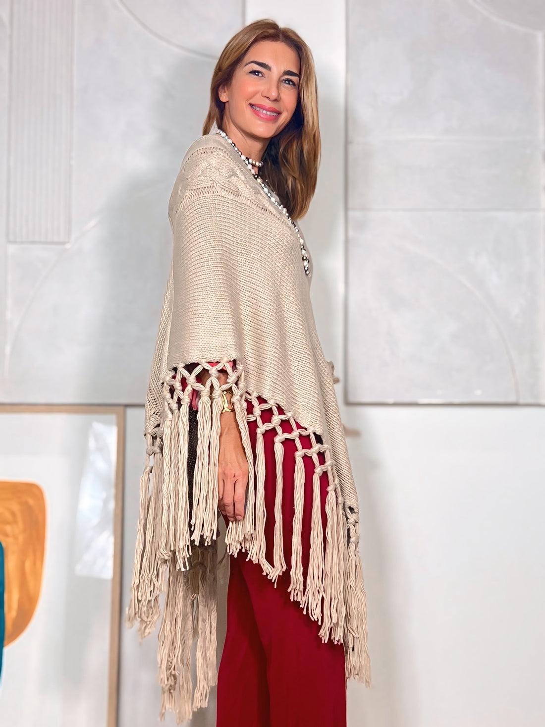 Poncho capa ideal beig