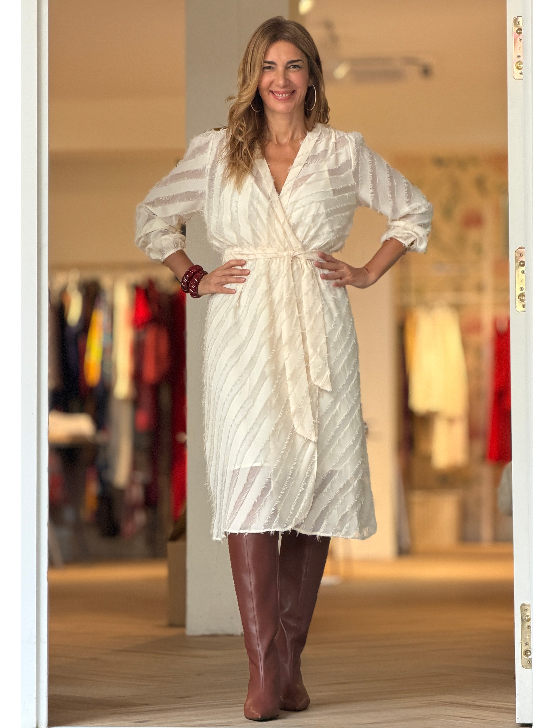 Vestido Fluido Manuela Marfil