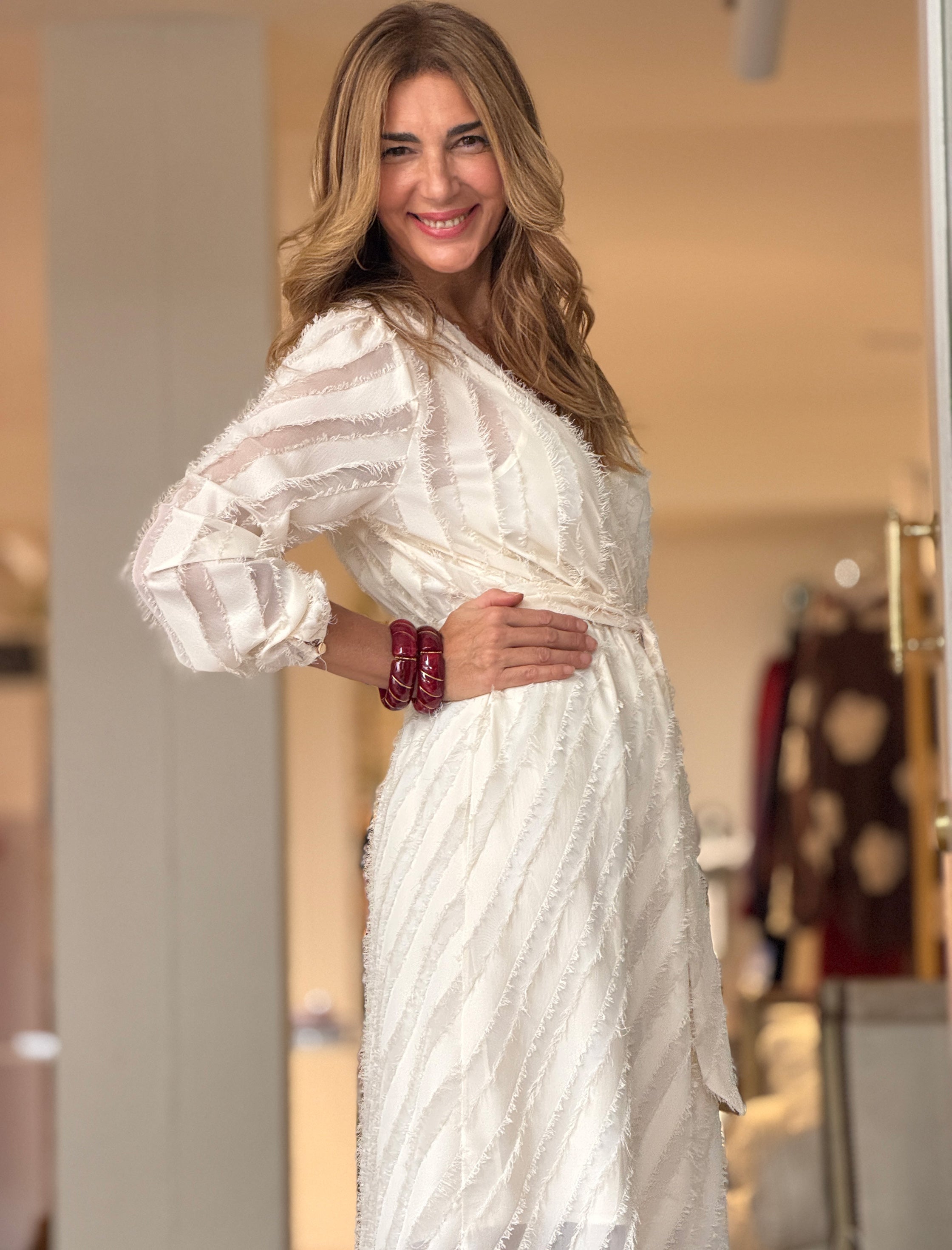 Vestido Fluido Manuela Marfil