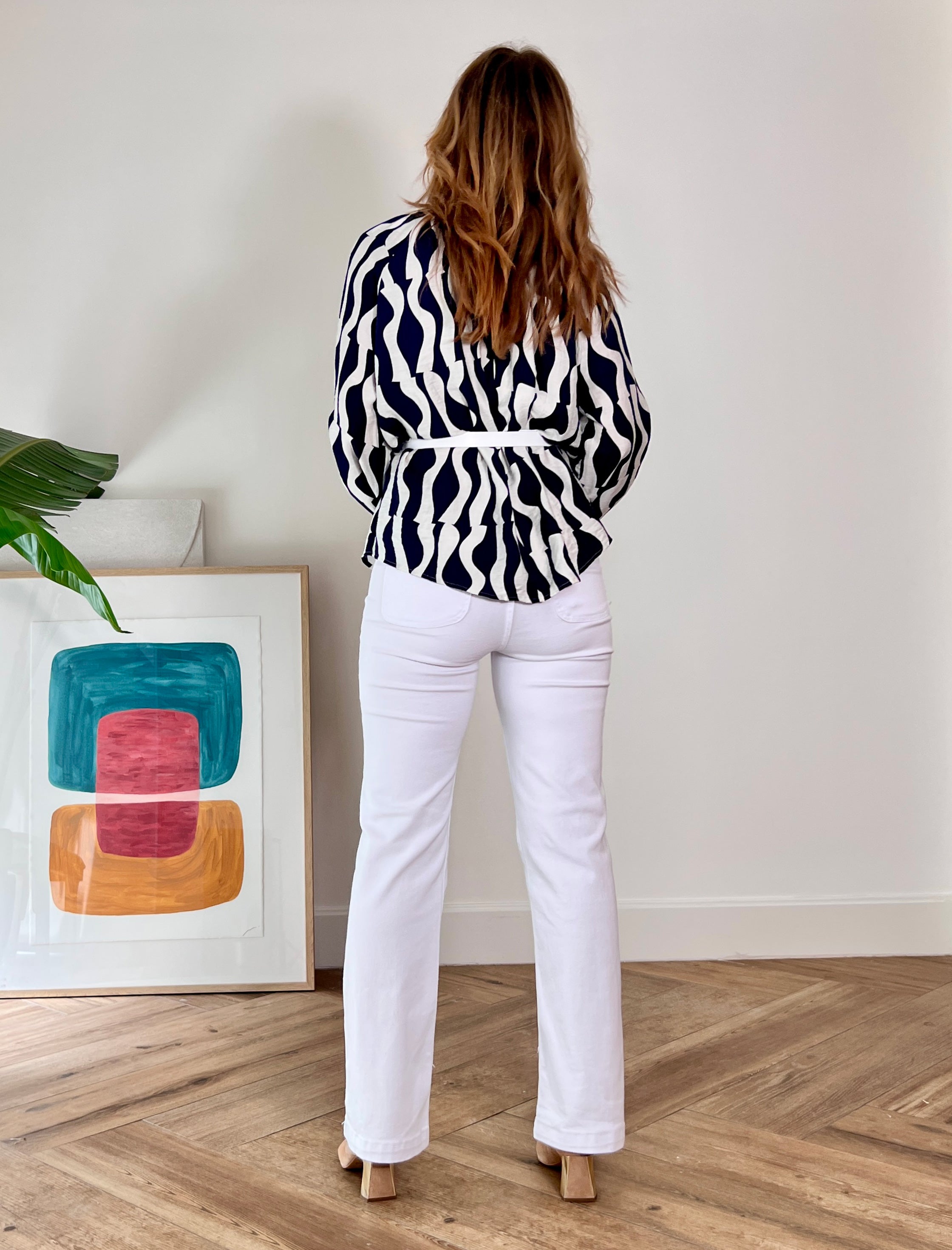 Jeans botones chic blanco