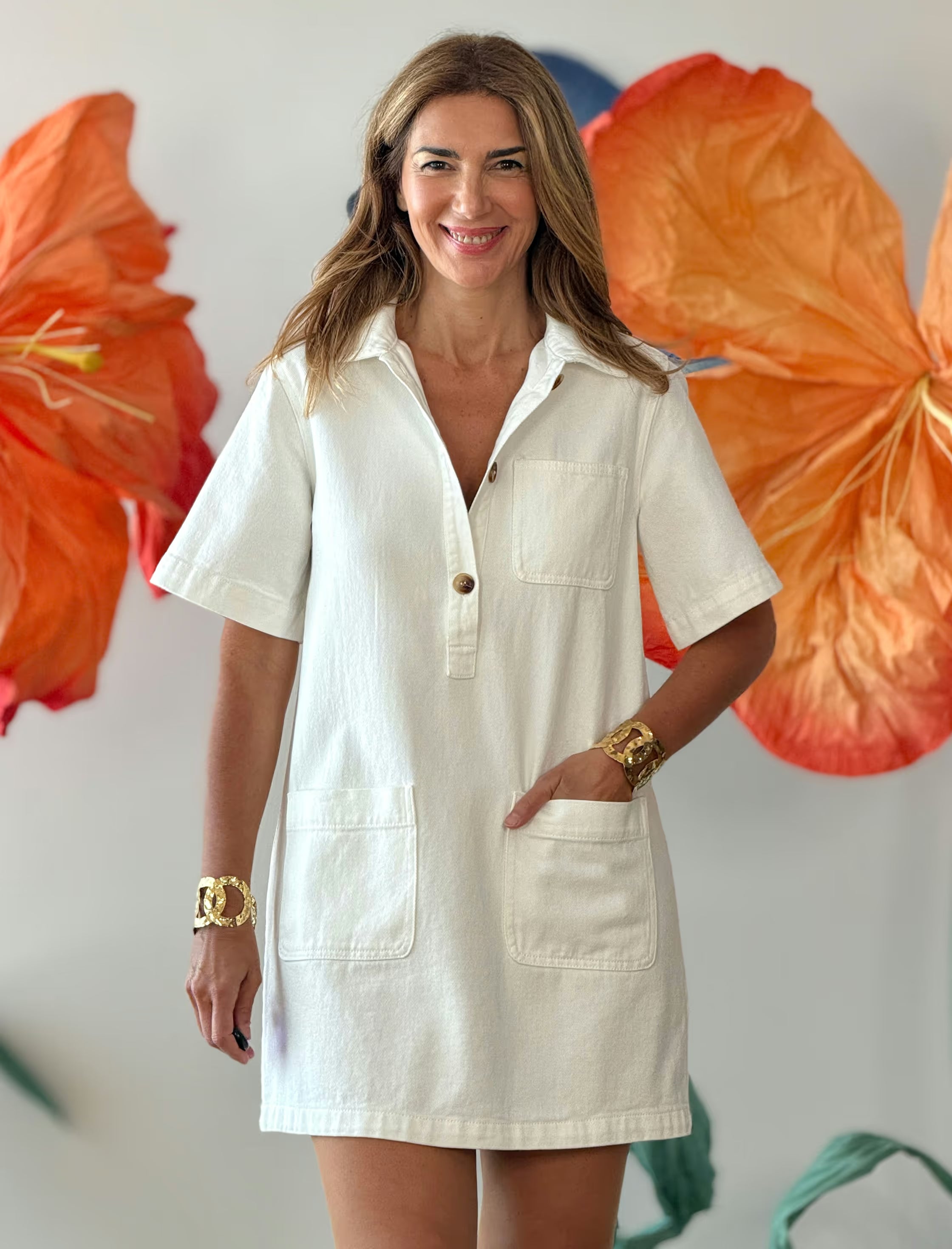 Vestido denim Carlota blanco