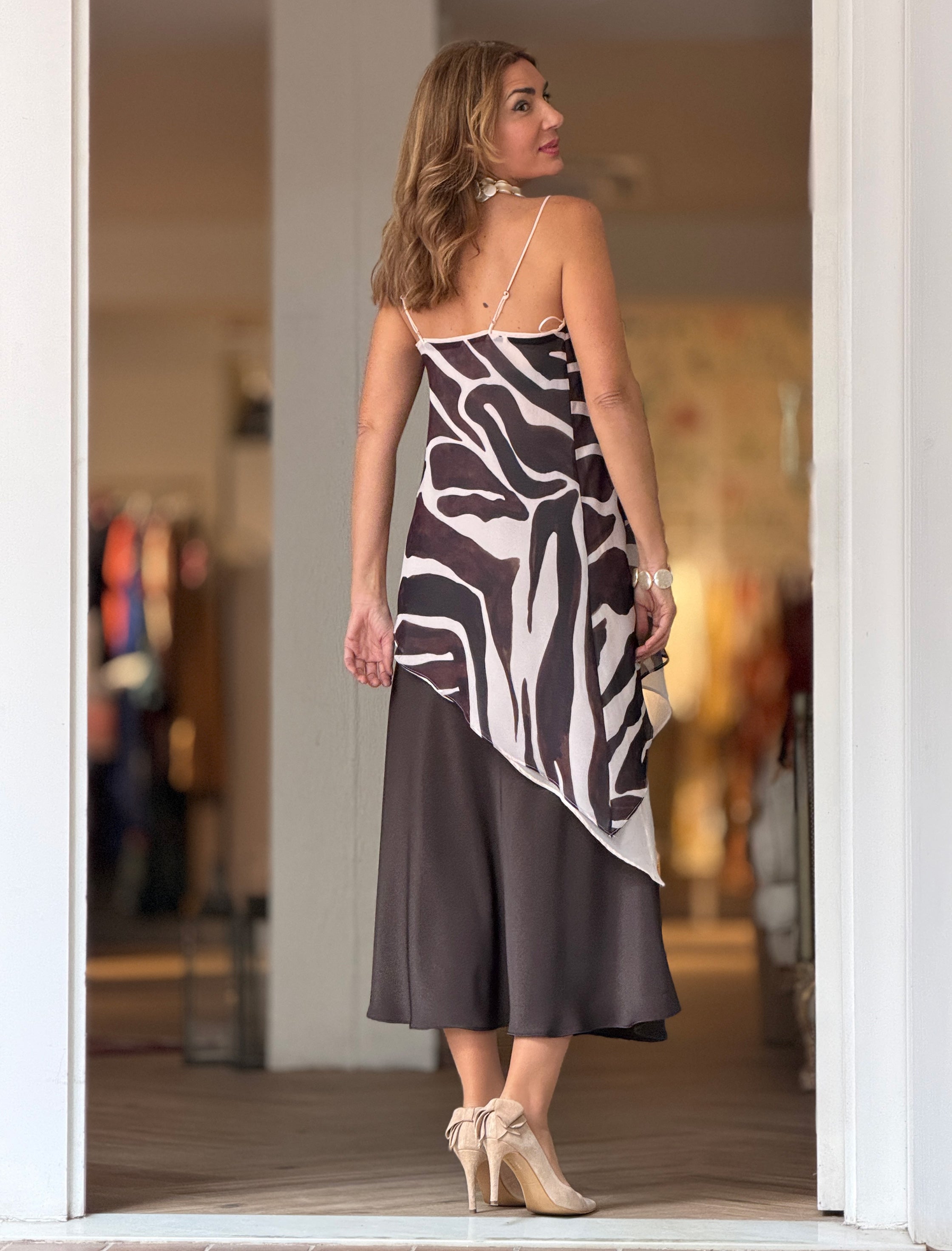 Top tirantes animal print