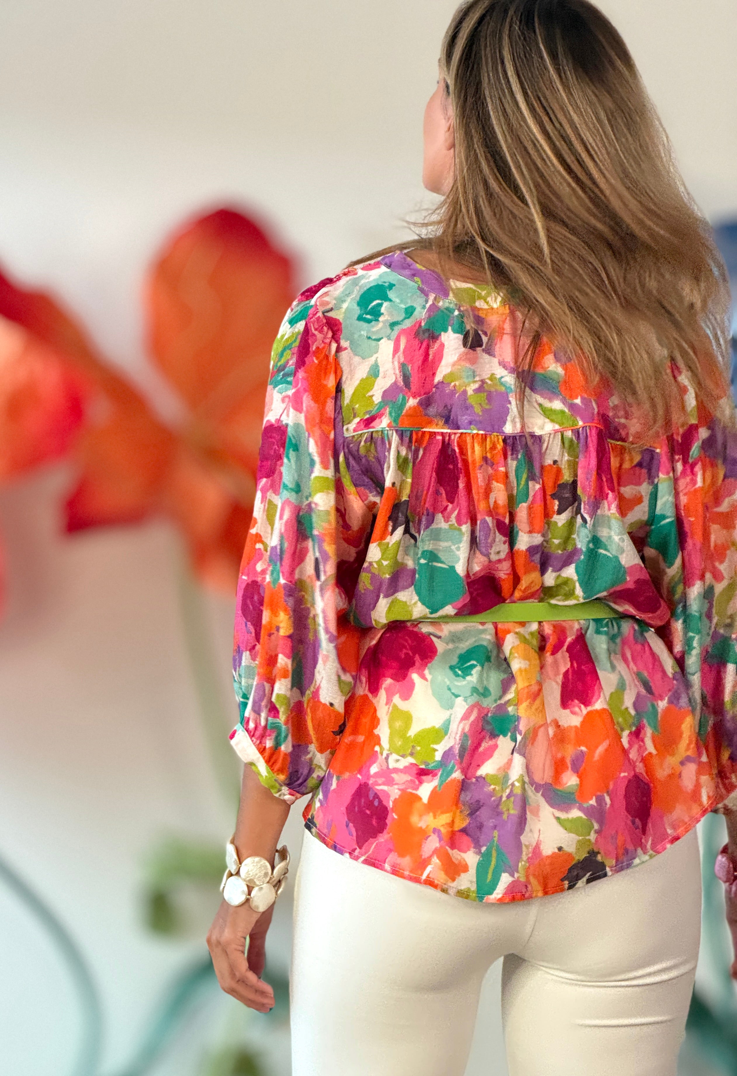Camisa estampada floral suave