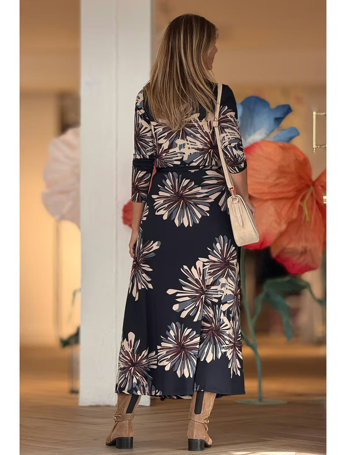 Vestido cruzado midi Floreale