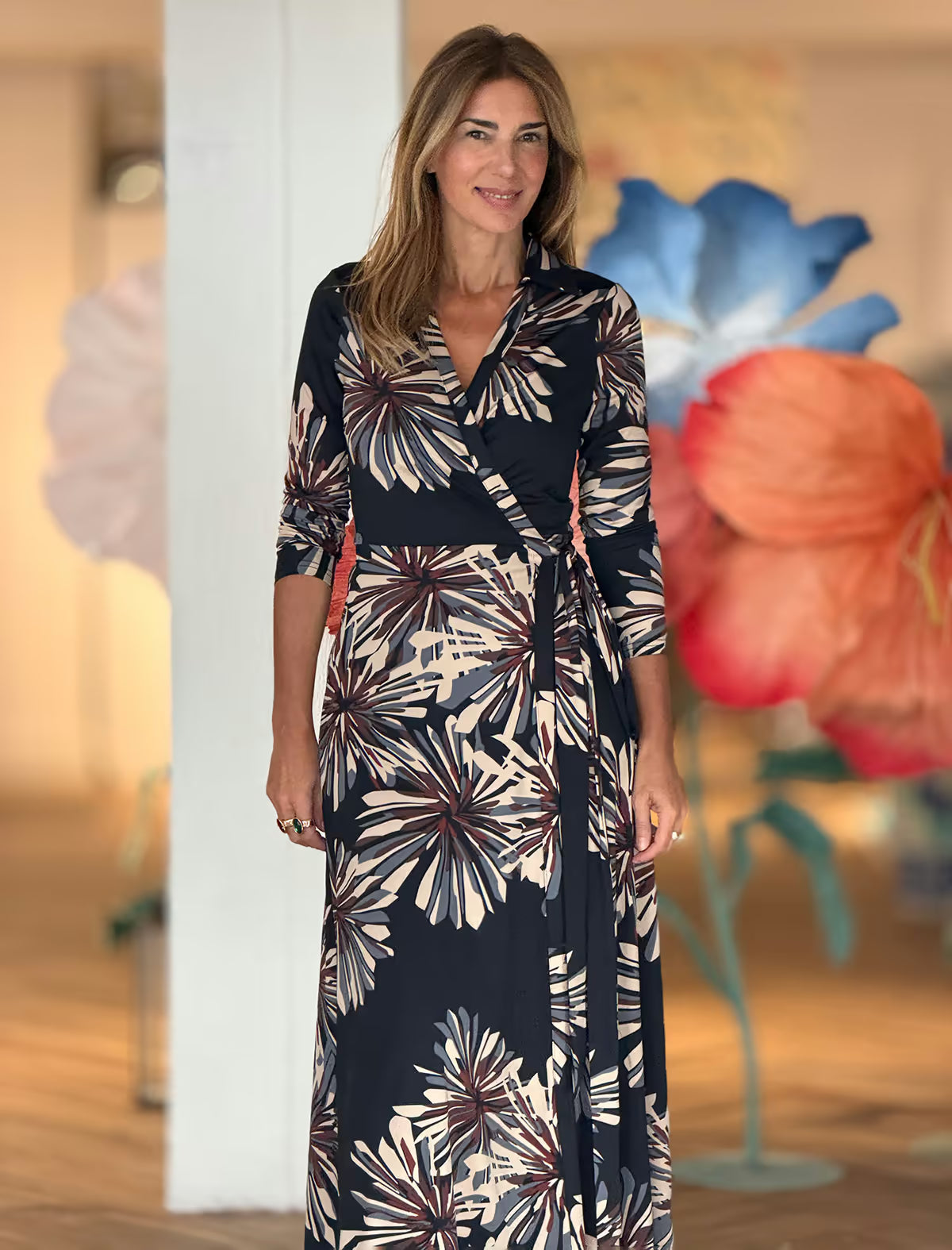 Vestido cruzado midi Floreale