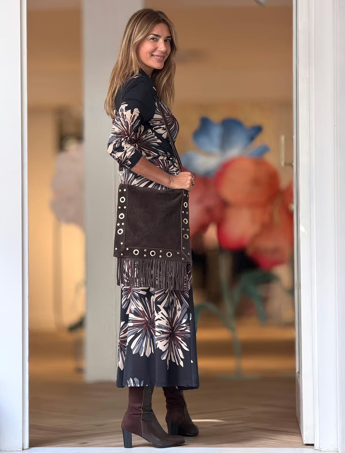 Vestido cruzado midi Floreale