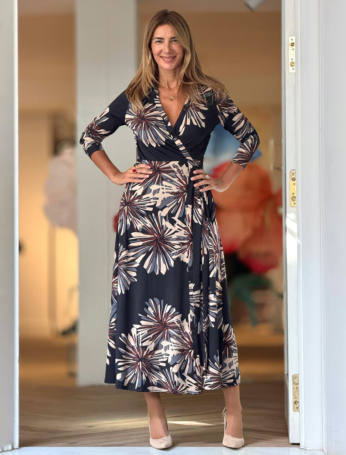Vestido cruzado midi Floreale
