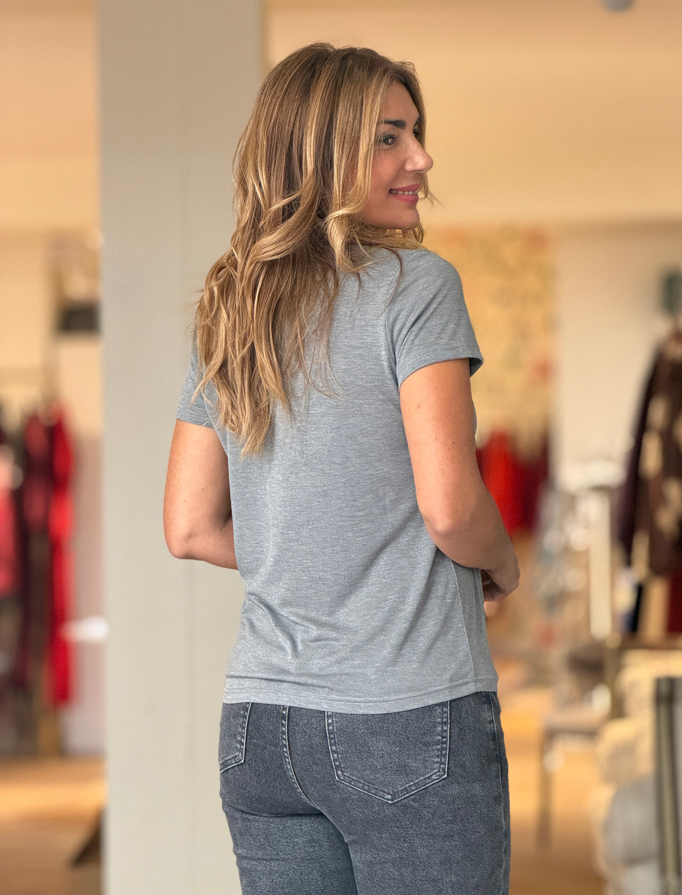 Camiseta fondo chic gris