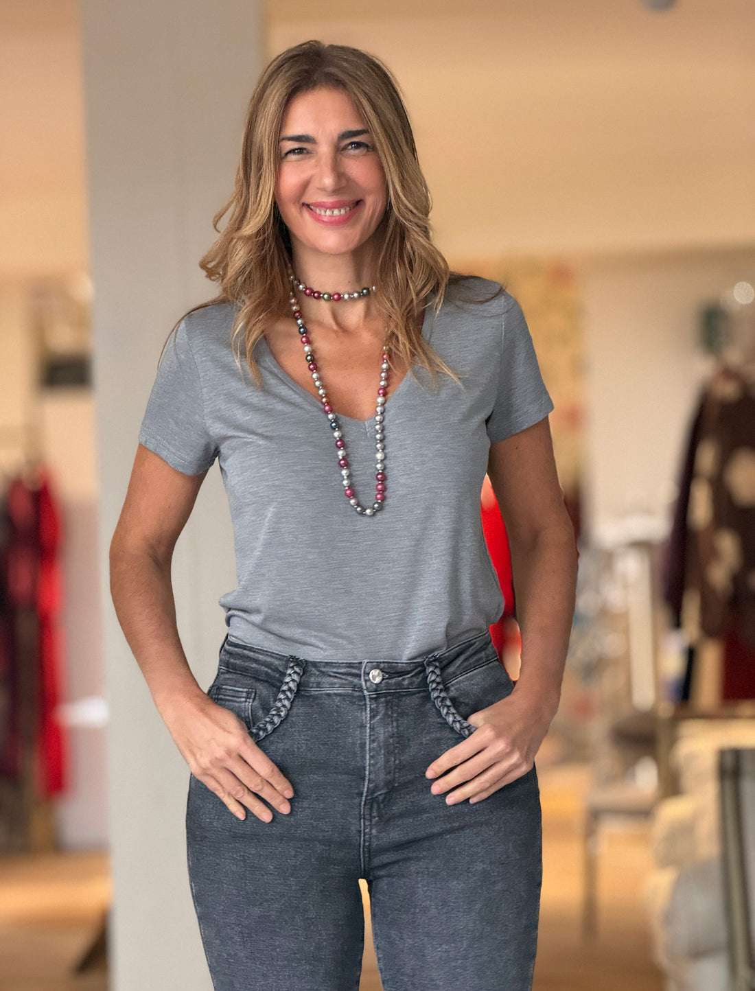 Camiseta fondo chic gris