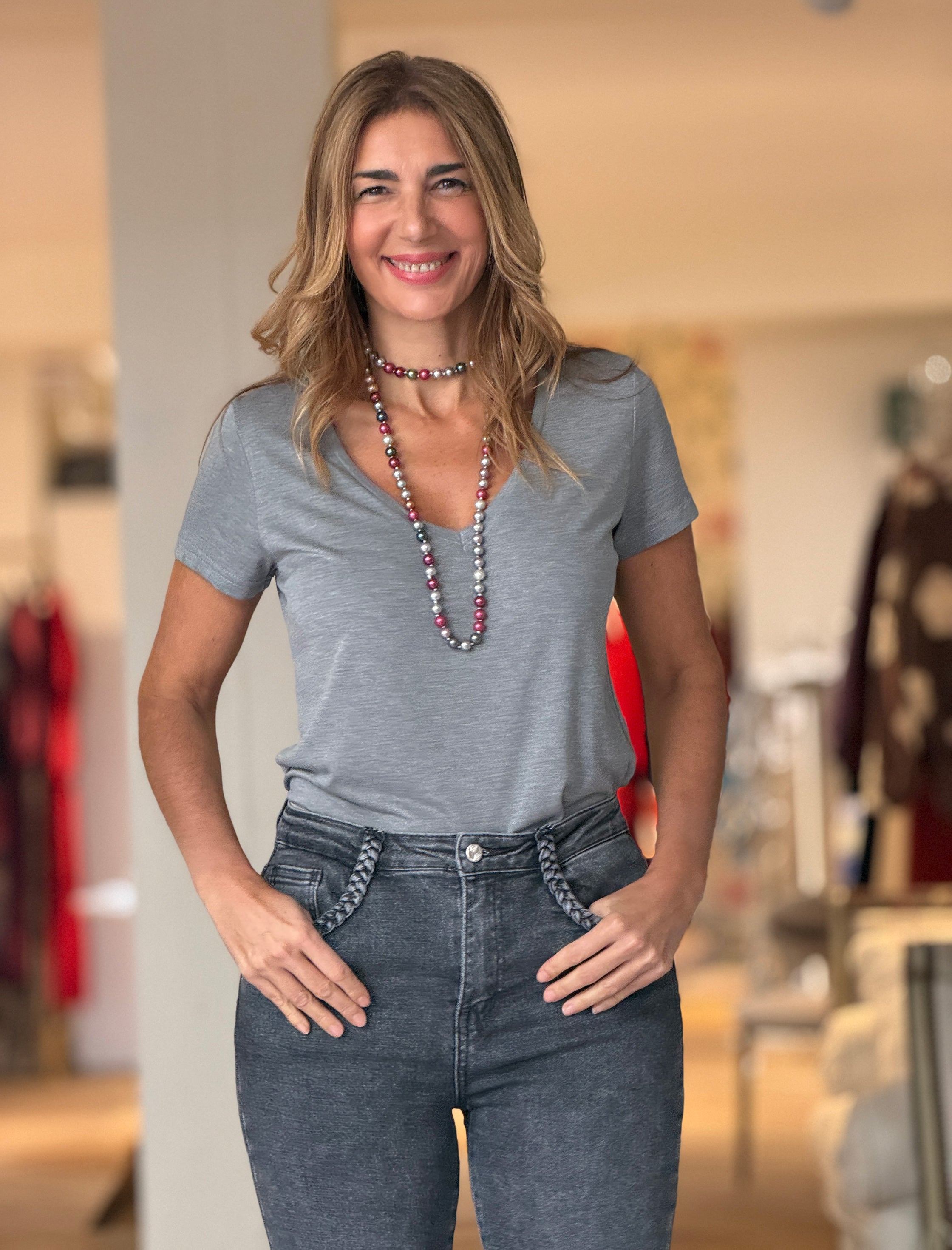 Camiseta fondo chic gris